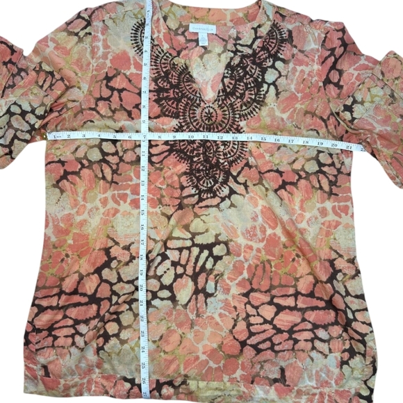 Charter Club Women's Blouse with Long Sleeve Stamped with Design on the front L. - Picture 7 of 9